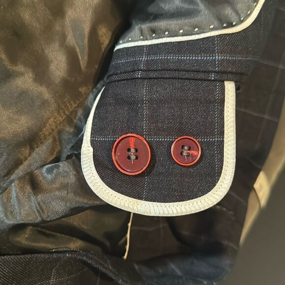 Men’s Plaid 3 Piece Slim Fit Formal Business Suit Jacket 44 Pants 40 NWT - Picture 13 of 15